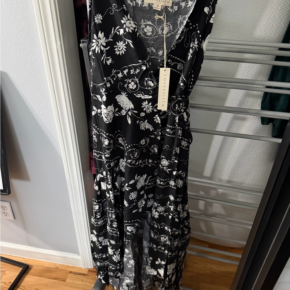 Lovestitch Black and White Floral Maxi Dress - Picture 3 of 6